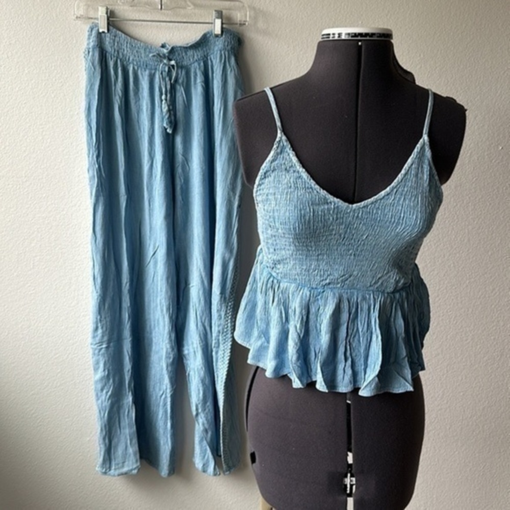NWT Anthropologie outfit pants & top Salty Lemon size small Stretchy waist